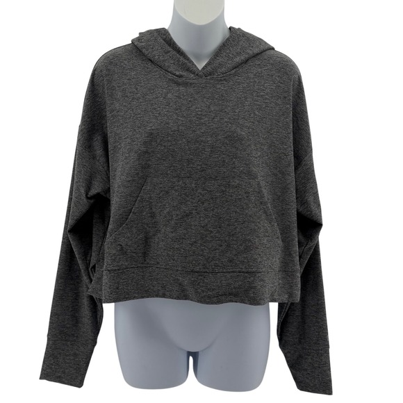 Fabletics Tops - Fabletics Hoodie Womens Small Charcoal Grey Heathered Crop Pullover FT5838-R
